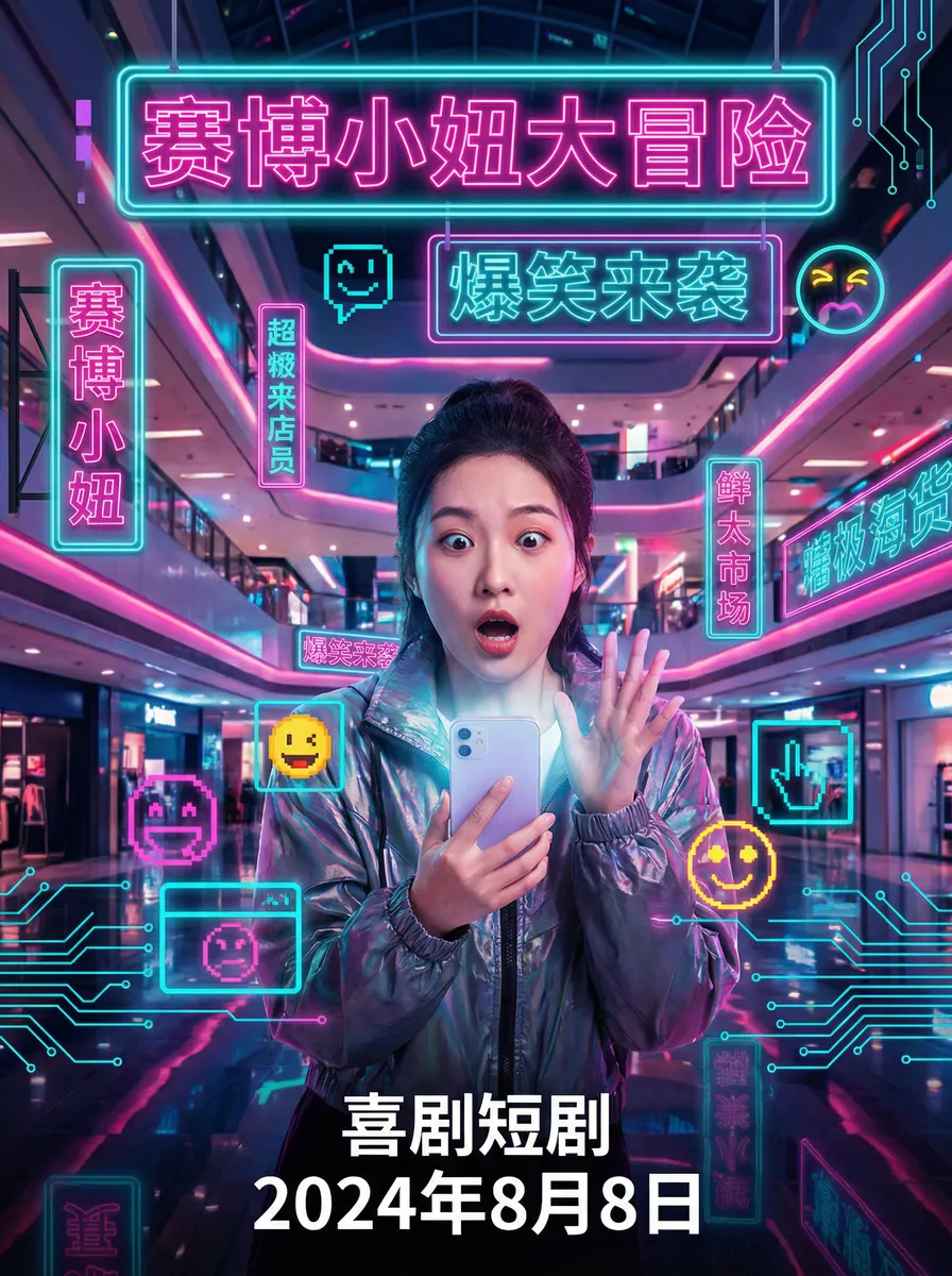 VIVOS16E 搞笑喜剧短剧 - 赛博小妞大冒险海报